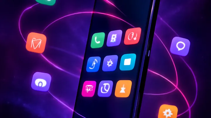 89DB BAT COM Sleek smartphone floating in space